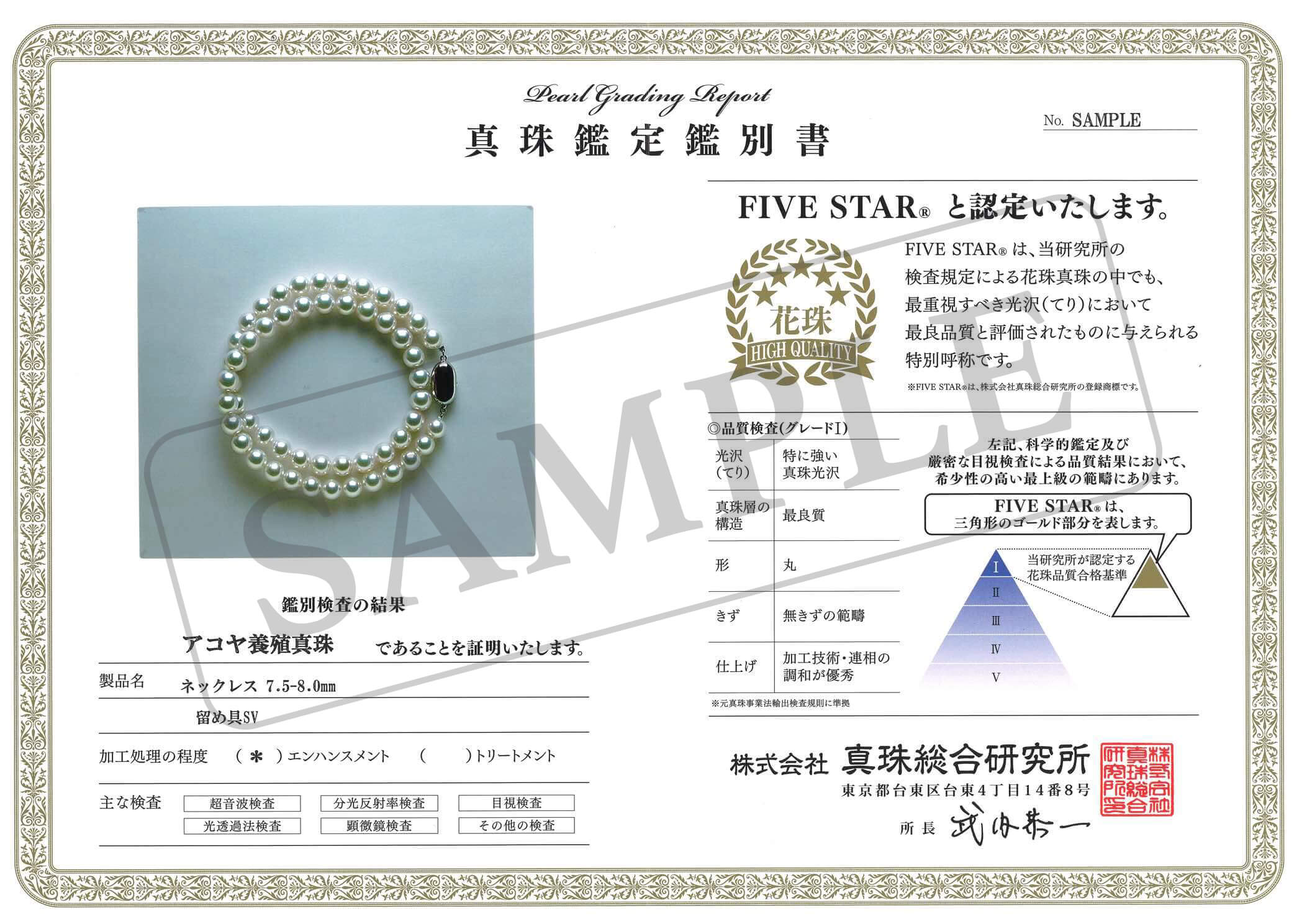 真珠鑑定鑑別書 真珠鑑別書 真珠総合研究所 真珠鑑定鑑別書 真珠鑑別書 真珠総合研究所
